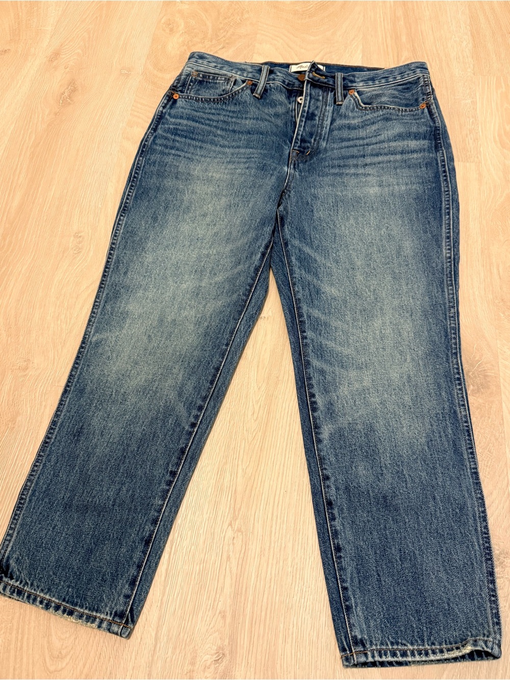 Madewell NWT Stovepipe Jeans Women’s 29 Petite Medium Wash Straight Leg Cropped